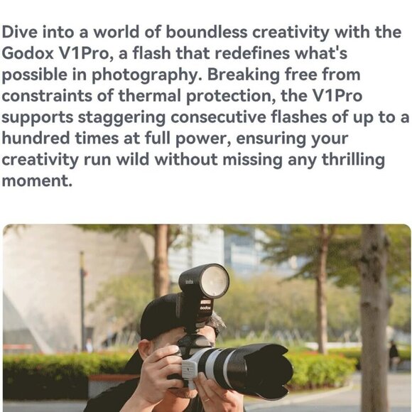 NEW Godox V1S Flash Round Head 2.4G TTL Camera Flash - Picture 8 of 10